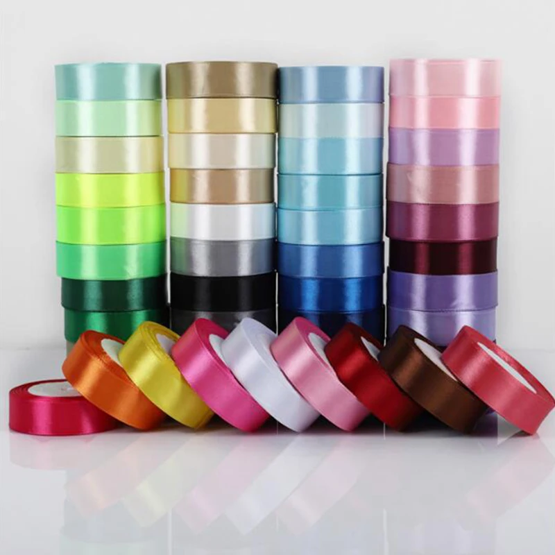 

25Yards/Roll Grosgrain Satin Ribbons DIY Artificial Silk Roses Crafts Supplies Card Gifts Wrapping Wedding Christmas Decor