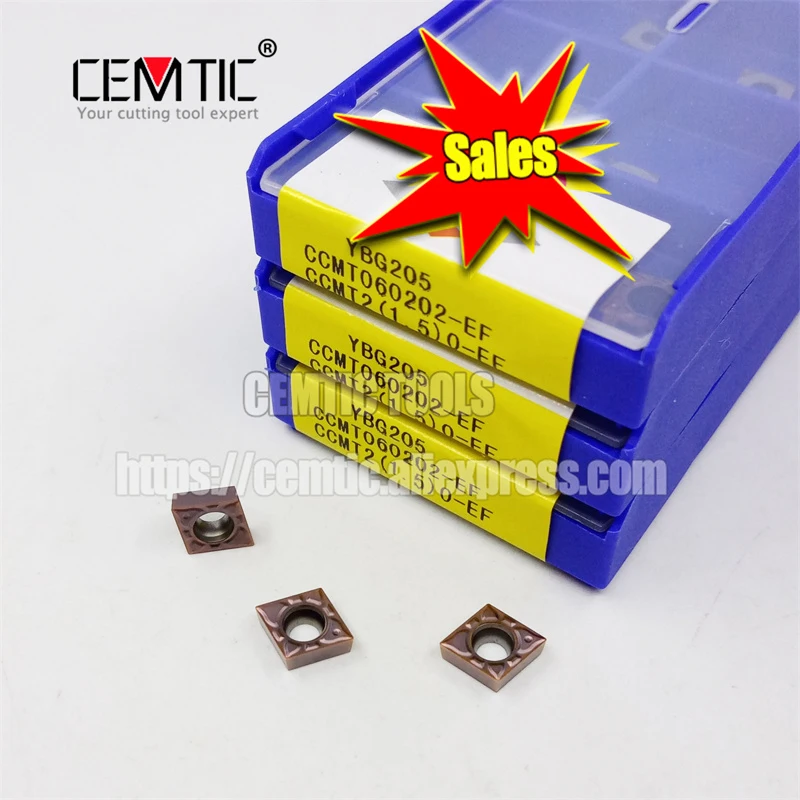 

50PCS/LOT Boring CNC Turning Insert YBG205 CCMT060202-EF Special For Finishing Stainless Steel ZCC