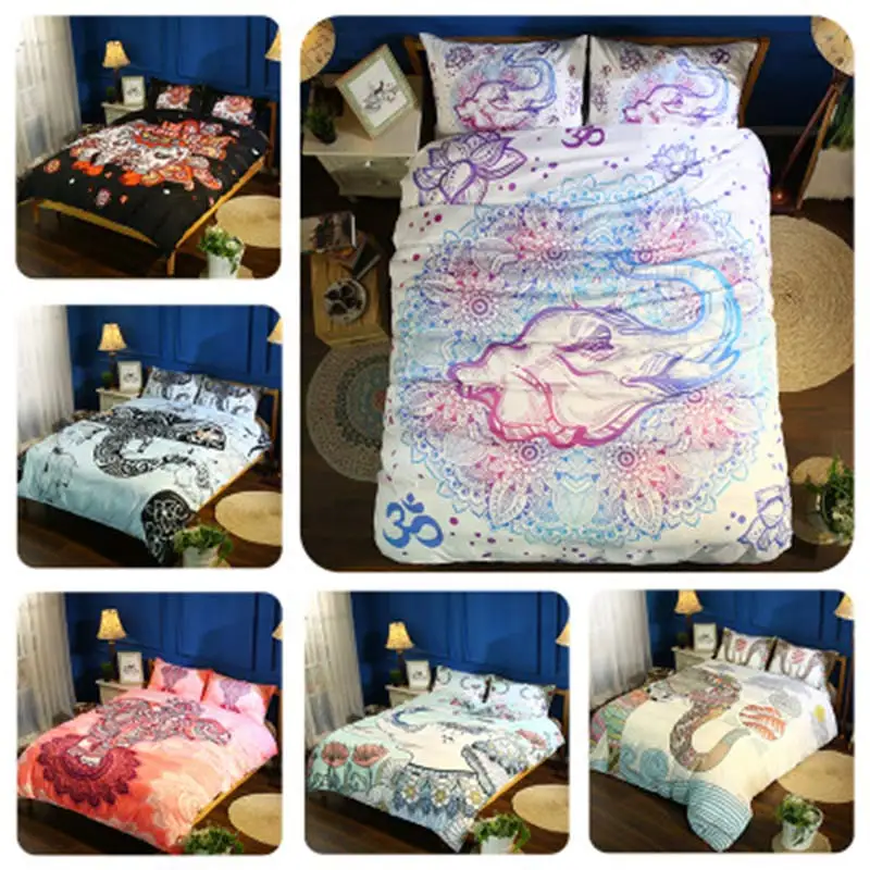 Комплект постельного белья в богемном этническом стиле 3 шт.