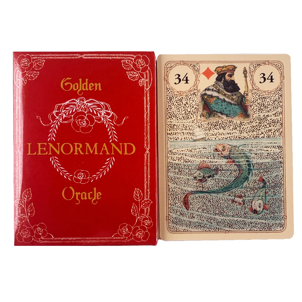 Золотые карточки Lenormand с изображением оракула высококачественные товары для