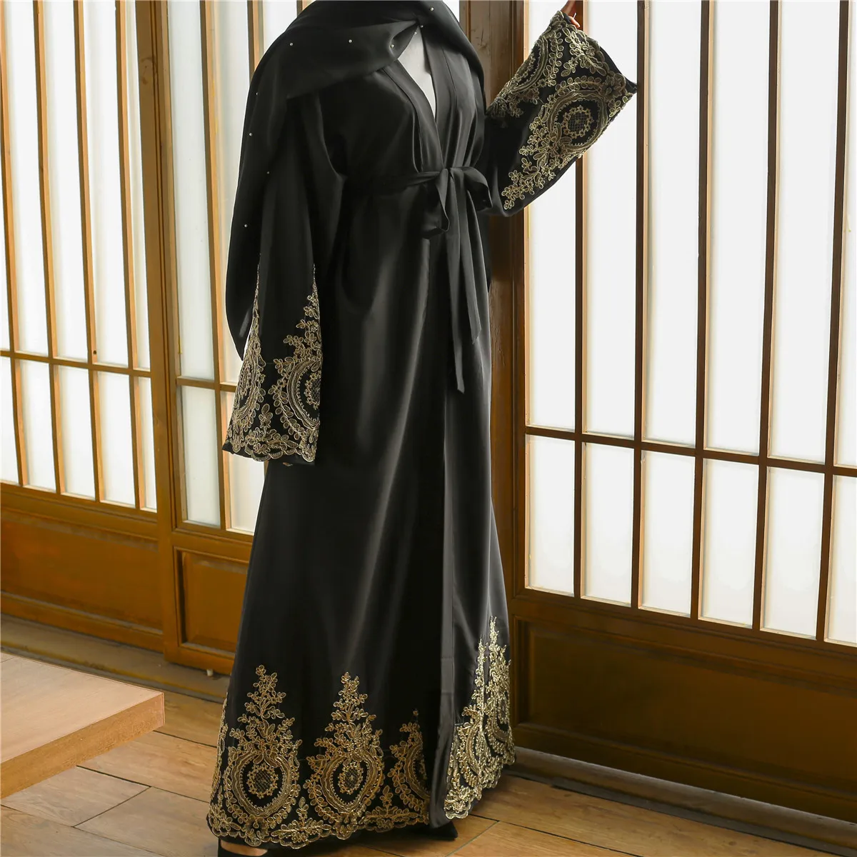 Новое поступление, женский открытый кимоно в мусульманском стиле, кардиганы, женское платье, мусульманский хиджаб, Рамадан, кафтан, Халат