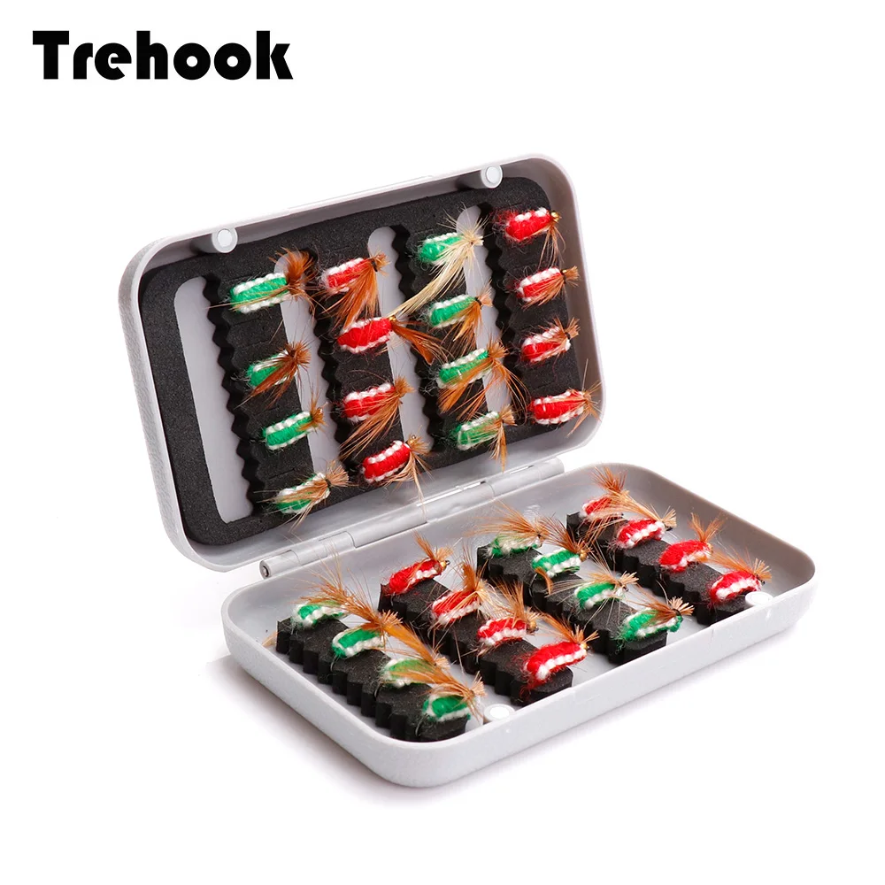 TREHOOK 32 шт./лот #12 сухие мухи для ловли Нахлыстом Набор искусственных наживок