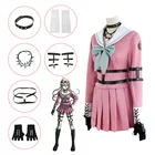 Аниме данганронпа, розовая юбка, платье на Хэллоуин, костюмы для косплея, женские платья, матросский костюм, школьная форма, комплекты одежды