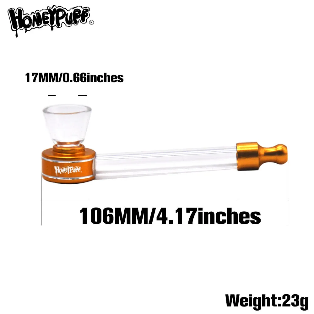 Стеклянные курительные трубки HONEYPUFF 17 мм Стеклянная Чаша металлическая