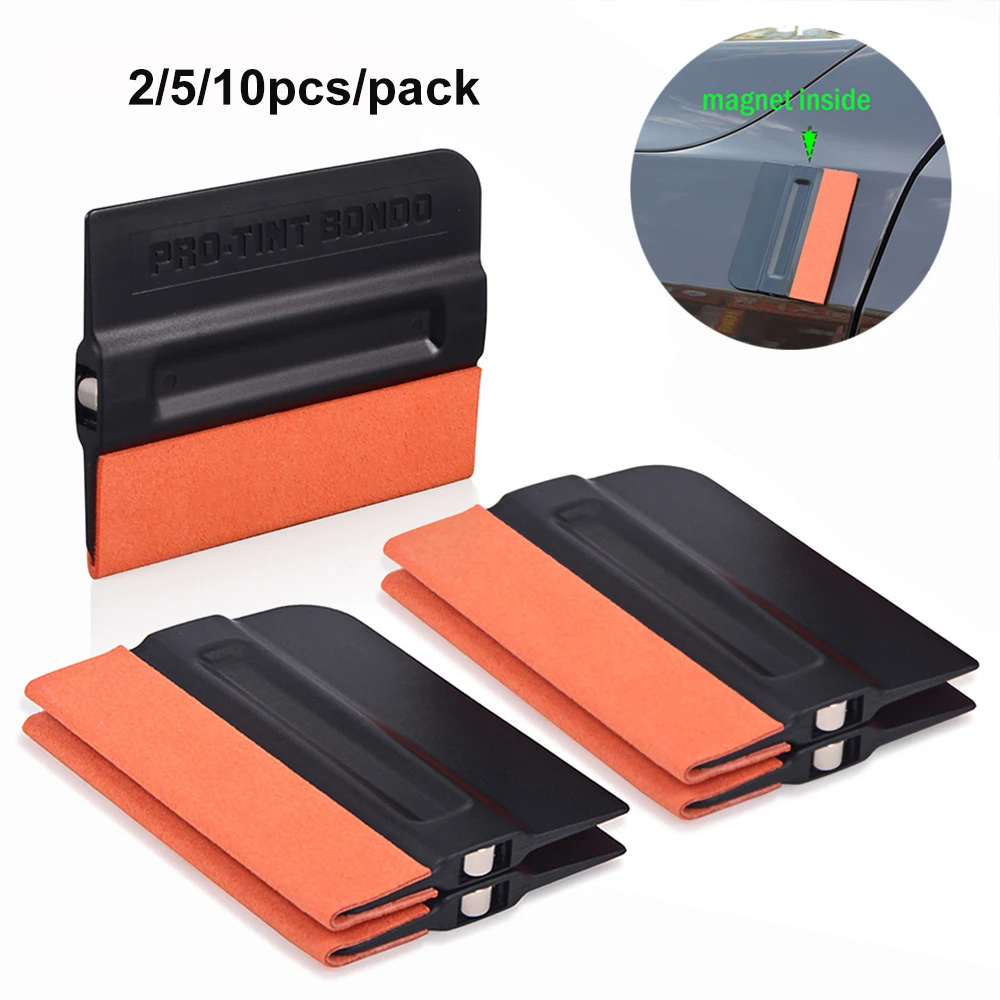

EHDIS 2/5/10pcs Magnetic Bondo Squeegee Vinyl Car Wrap No Scratch Install Scraper Window Film Tint Car Accessories Wrapping Tool