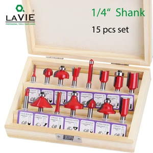 Набор фрез LAVIE 14, 12 шт., 15 шт., 01015 дюйма, твердосплавные режущие инструменты для древесины и сверло с цилиндрическим хвостовиком, для работ по дереву