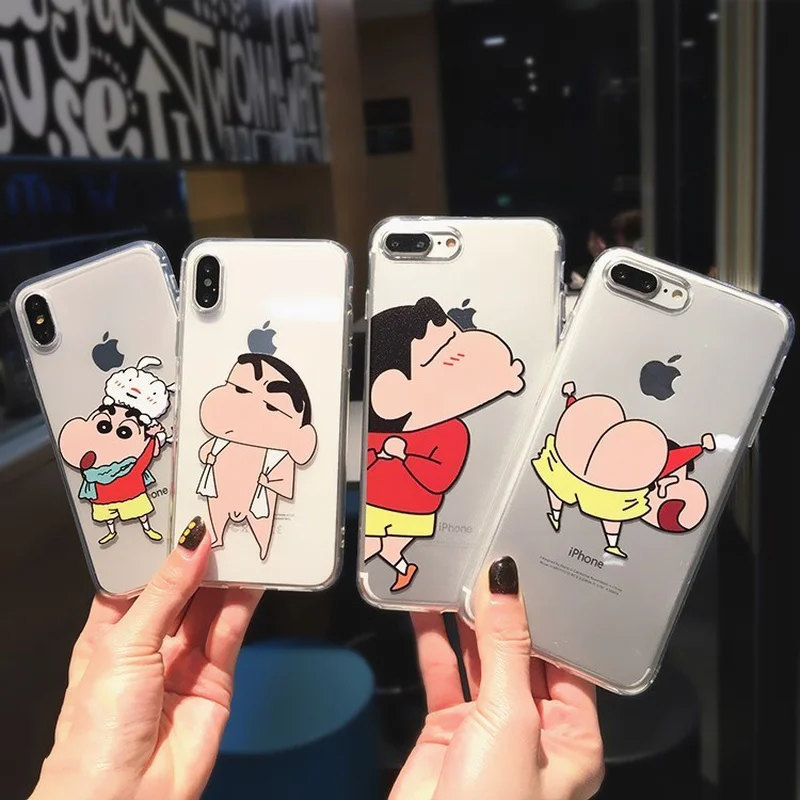 Тонкий мягкий ТПУ чехол Crayon Shinchan для телефона iphone X 7 8 6 6s Plus силиконовый