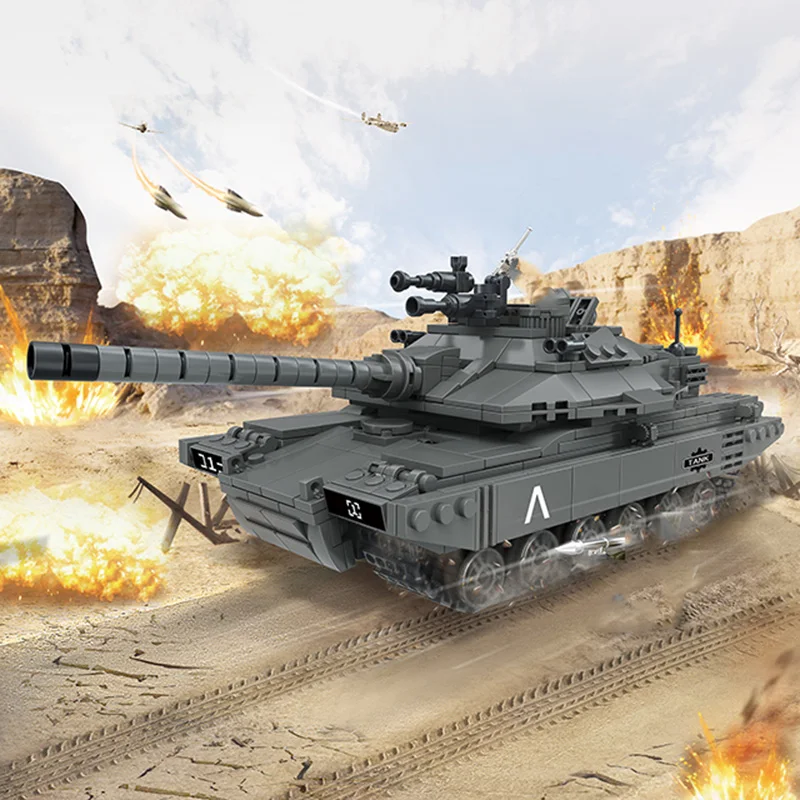 

Military Series World War 1:25 Israeli Merkava MK4 main battle tank DIY Model Building Blocks Bricks Toys Gifts