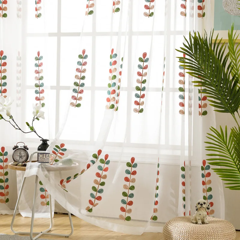 

New Arrive Embroidery White Tulle Curtains for Living Room Bedroom Modern Plaid Tulle for Windows Drapes Treatment