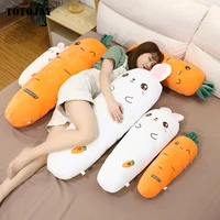 55 110cm soft cartoon rabbitcarrot plush toys stuffed cute animals long pillow doll bed sofa cushion baby kids kawaii gift