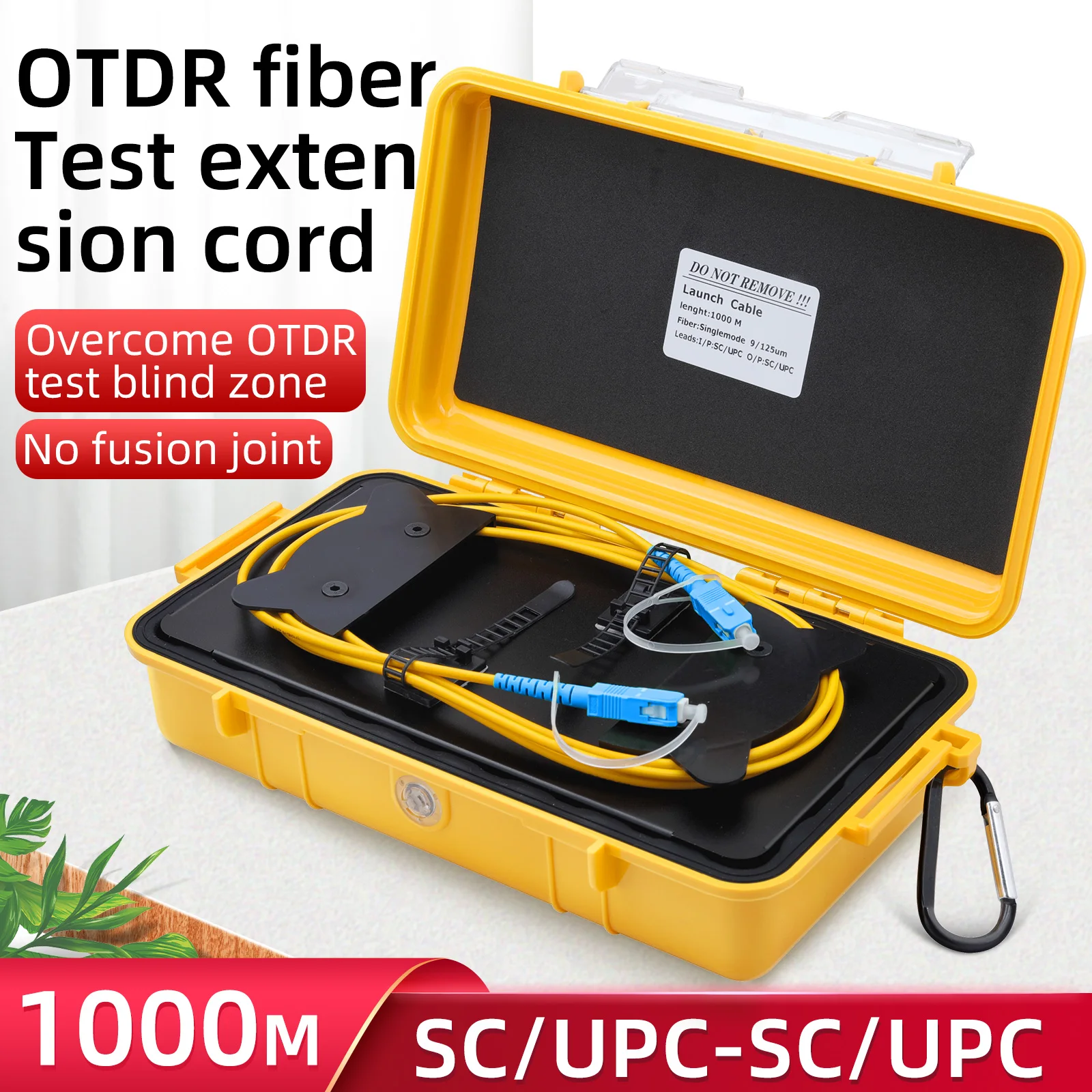 KELUSHI SC -UPC Zone Fiber OTDR Launch Cable Box 1km Sm 9/125 Connectors 1310/1550nm Extension