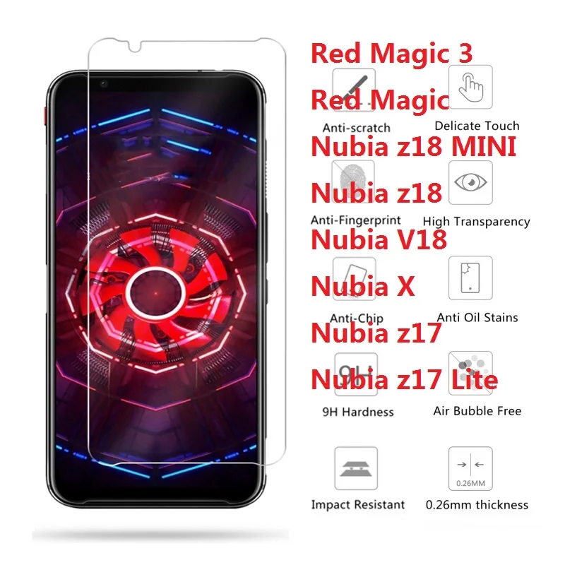 Для ZTE Nubia Z17 Lite V18 z18 мини-Закаленное стекло Защитная пленка для экрана 9H 0 26 мм x Red