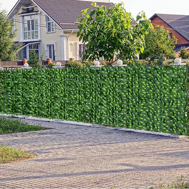 

6 Styles Artificial Net Ivy Vine Leaf Privacy Fence Roll Faux Patio Garden Green Panel Wall Decoration 1/3M