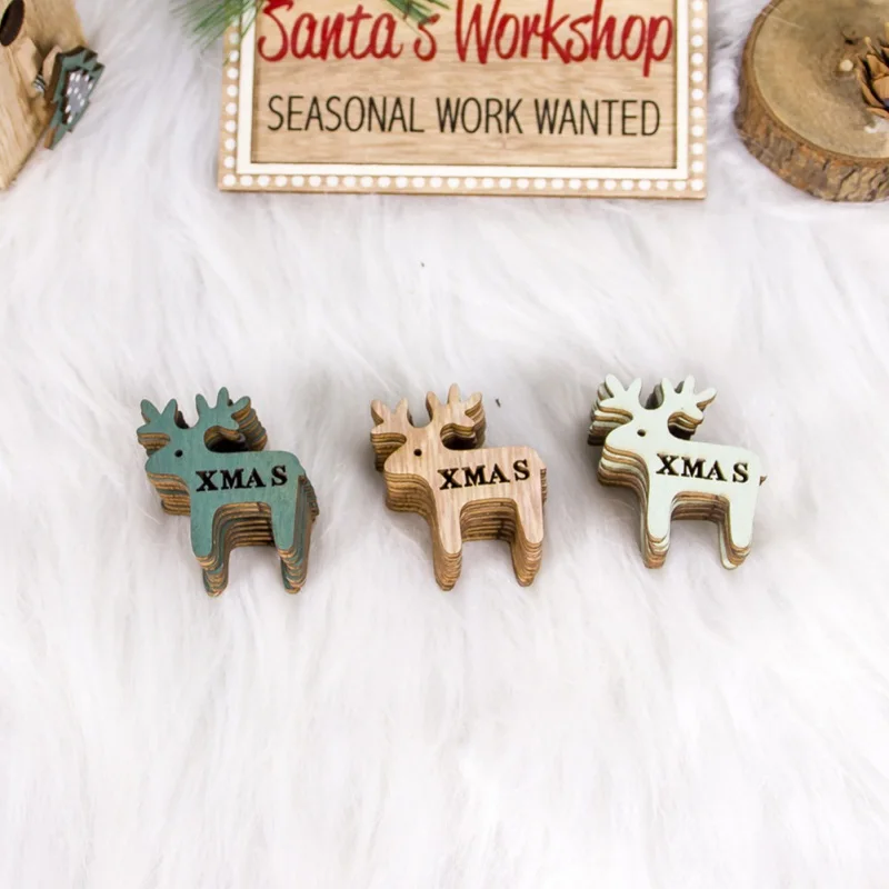 24 шт. DIY Рождественский набор раскрашенный цвет деревянные вырезы знаки ломтики