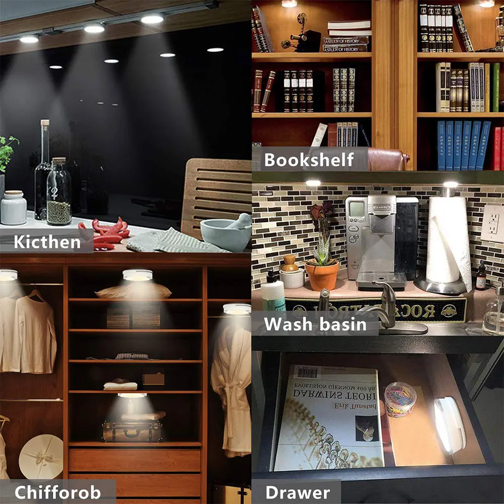 Беспроводной датчик движения с питанием от батареи умный светильник для шкафа