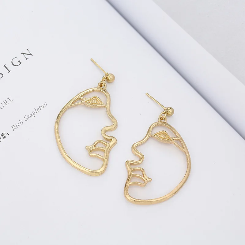 

Funny Abstract OutlineRetro Earrings