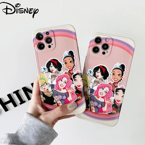 Disney Princess Right Angle Phone Case for iPhone12 12Pro 12Promax 11 Pro 11Promax Mini X XS MAX XR 7 8 Plus Cartoon Phone Case