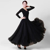 ballroom dance dresses ladys long sleeve black tango waltz dancing skirt 2022 women ballroom dance competition dress