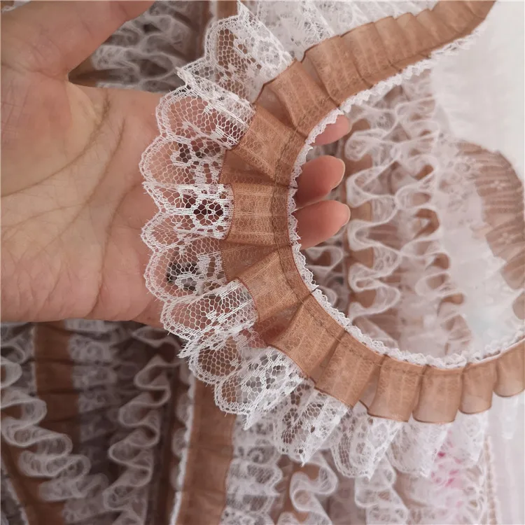 1 ярд кружевная ткань с вышивкой плиссированные кружева ленточные Швейные платья