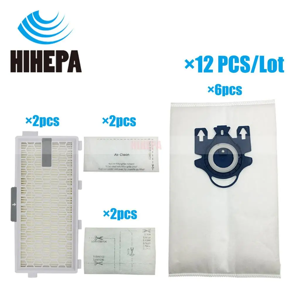 

2pcs HEPA Filters & 6pcs Dust Bags & 4 Felt Filters for Miele AirClean S4 S5 S6 S8 Series Vacuum Cleaner Replacement Parts