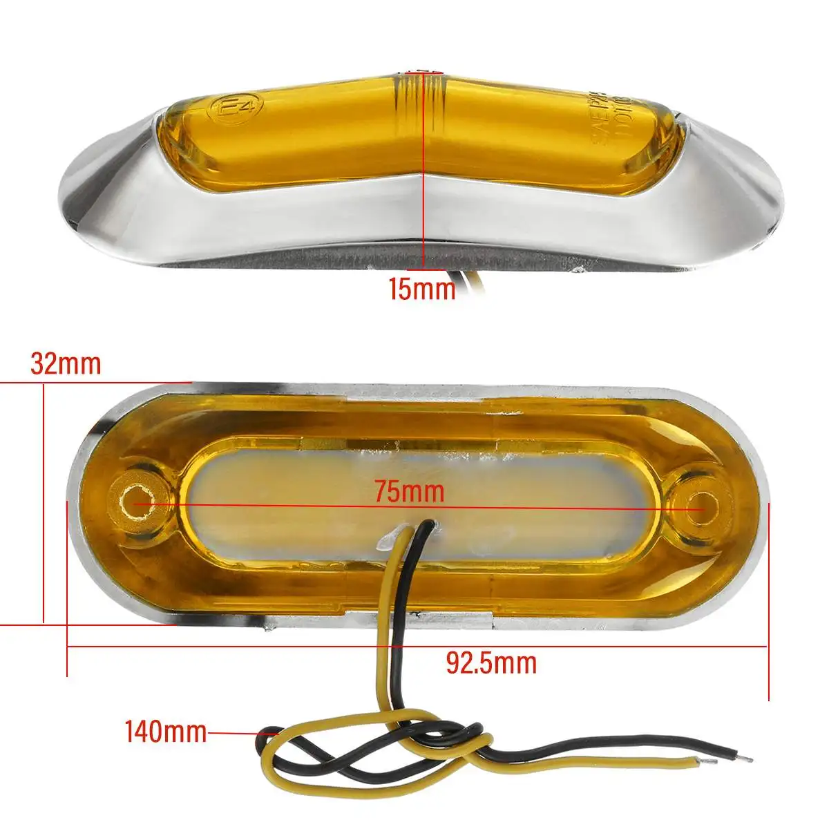 

10pcs 12V 24V 4 LED Car Truck Side Marker Lights External Lights Tail Light Signal Brake Lamps Trailer Lorry Bus Boat Caravan