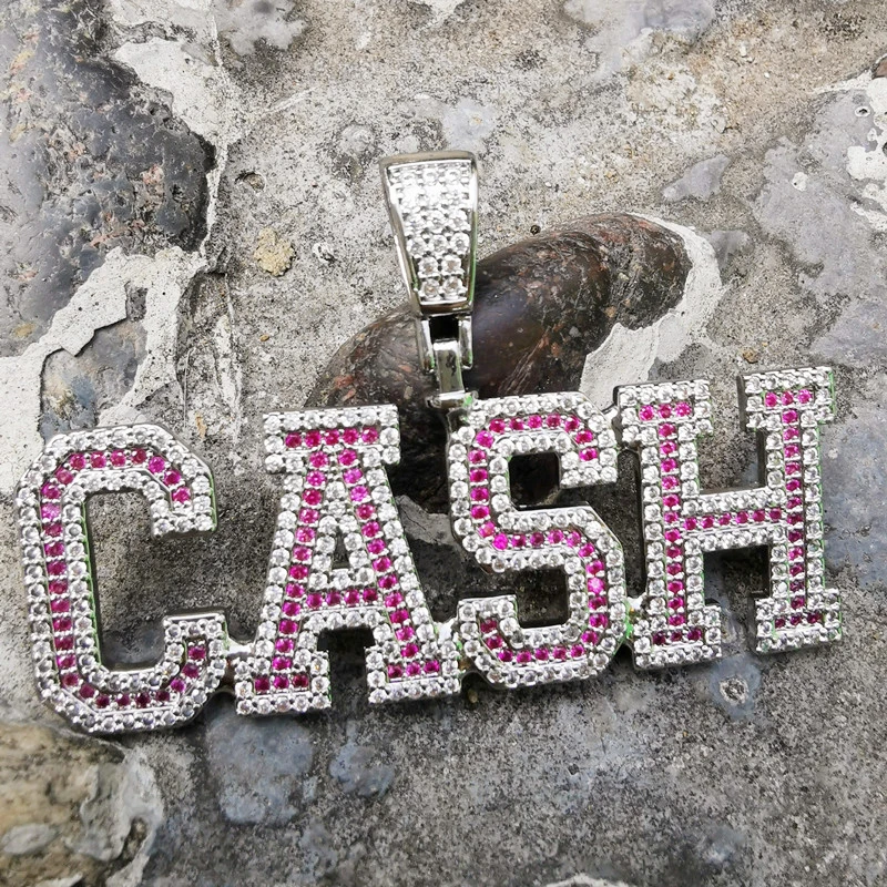 Men Custom Name Iced Out Bubble Letter Number Pendant Necklace WomenHip Hop Zirconia Jewelry with 24" Stainless Rope Chain | Украшения