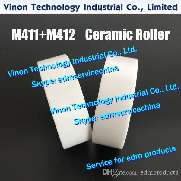 (2pcs) M411+M412 MV Capstan Roller+Pinch Roller Set Ø80x25t (White Ceramic type) X055C663G51+X055C662G51 DBC52A DBC53A for BA