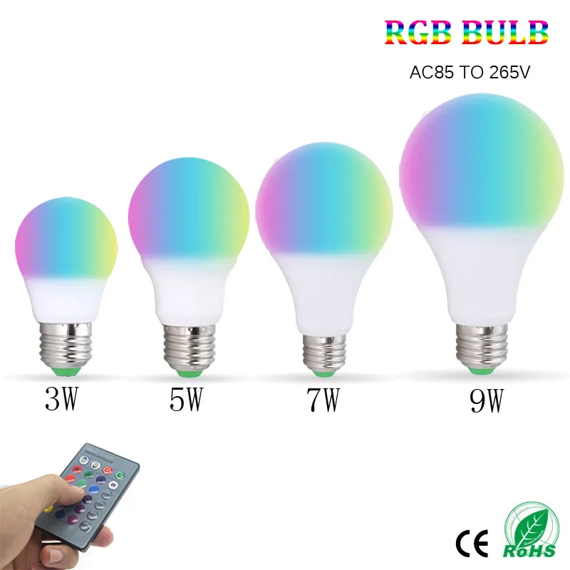 110V 220V GU10 E27 E14 5 Вт RGB светодиодный лампа 16 Цвет Magic Ночной светильник Настенный с