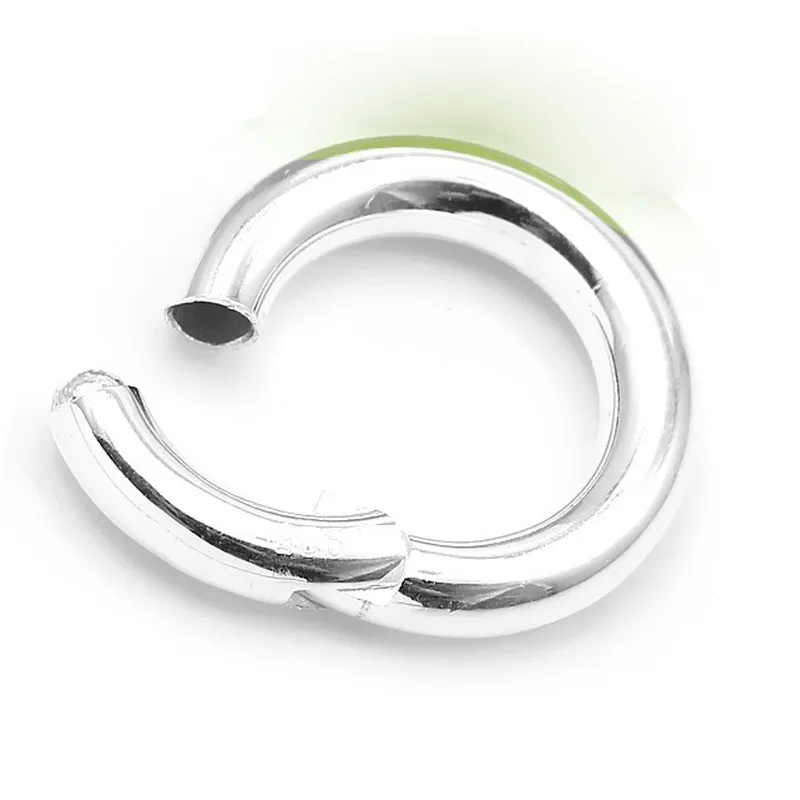 4 размера Гладкий Круглый замок из настоящего серебра 925 пробы застежки для