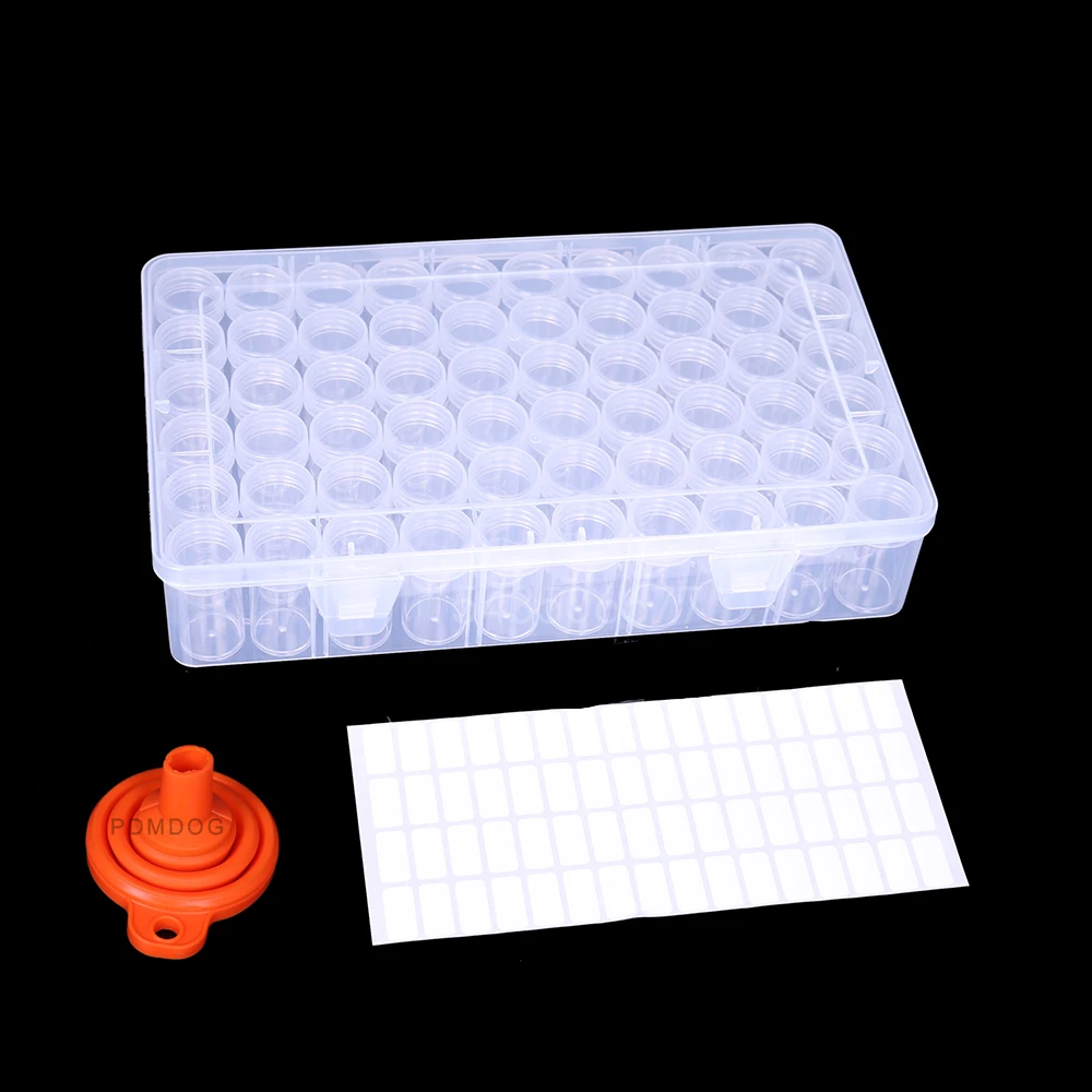 

60/120/180/56pcs Transparent Bottles 5D DIY Diamond Painting Accessories Embroidery Tool Drills Storge Box Container Orginazer