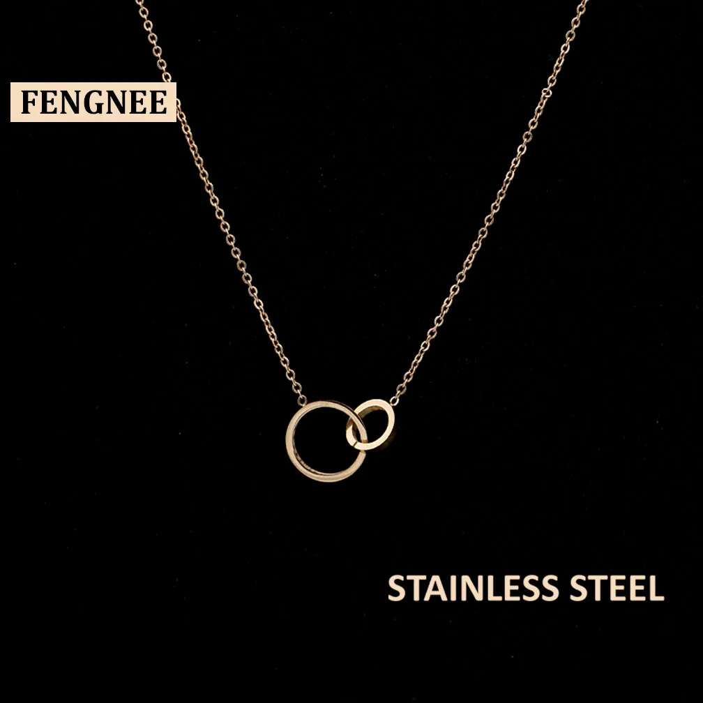 Fengnee Роскошные ювелирные изделия из нержавеющей стали для женщин Любовь розовое