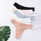 3 шт.компл. трусики-стринги женские сексуальные трусики женские стринги Нижнее белье с низкой талией однотонные удобные хлопковые трусики нижнее белье