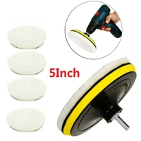 5pcsset wool polishing buffing waxing pad accessories wool polishing pads for m10m14 connector drill car polisher 3567 inch