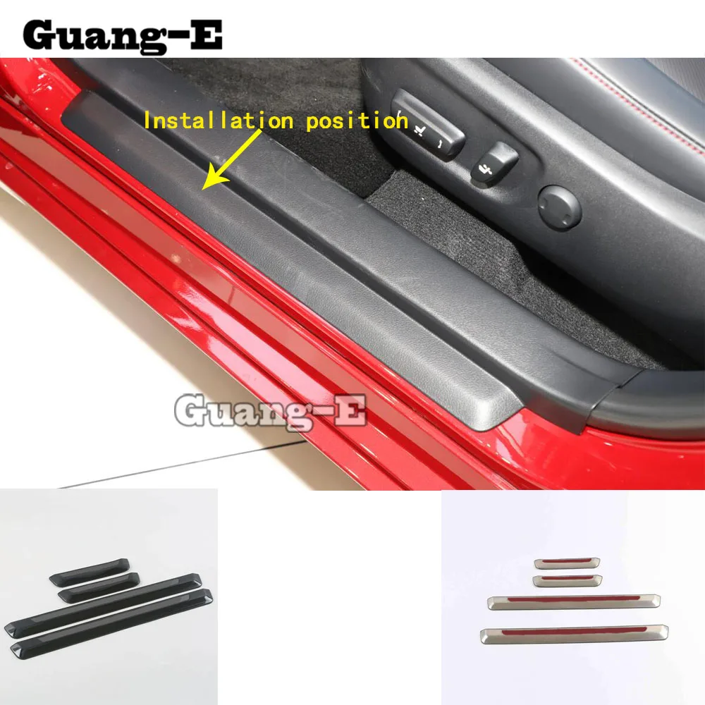 

Car Sticker Ornament Pedal Door Scuff Plate Cover Outside External Threshold Trim Frame 4pcs For Lexus CT CT200h 2019 2020 2021