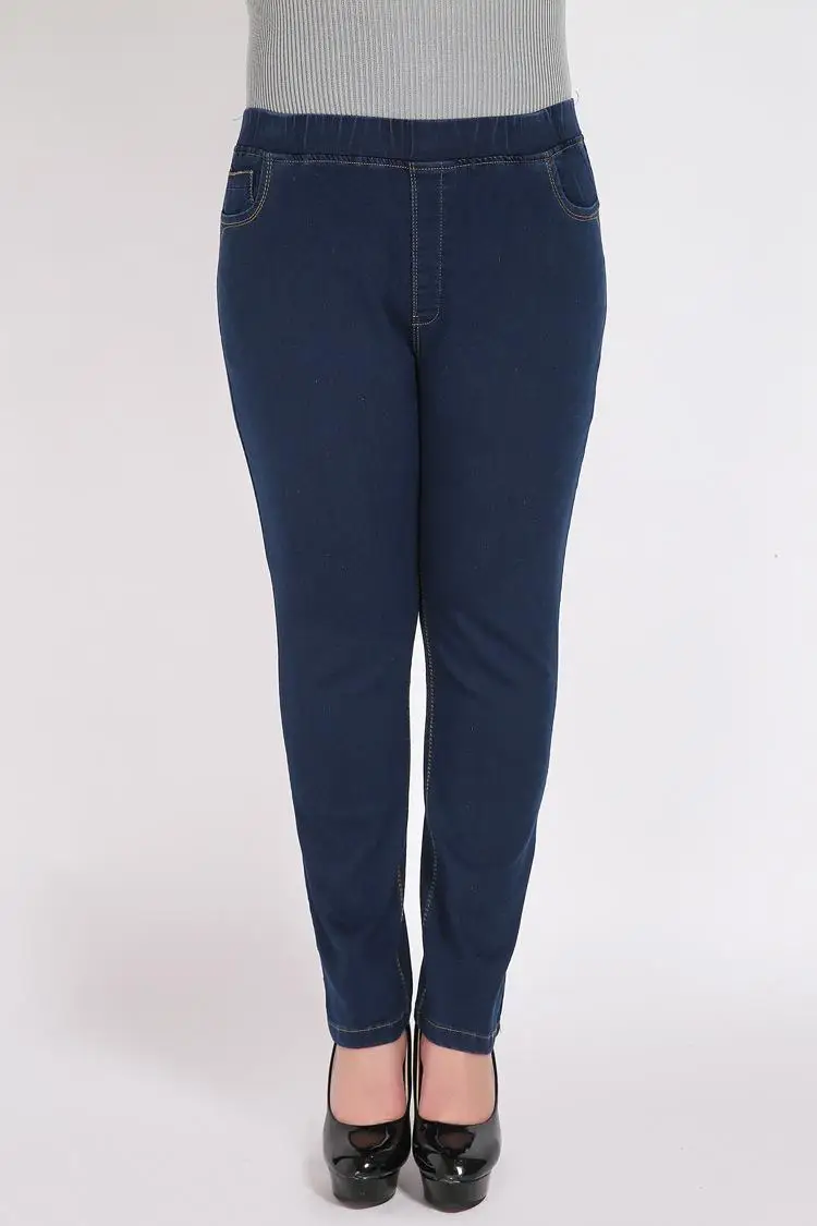 2XL-9XL Autumn Winter Large Size jean Women Casual High Waist Stretch Pencil Denim Pants 6XL 7XL 8XL Plus size Jean Trouser