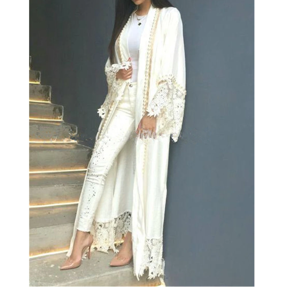 Брендовое модное мусульманское платье Дубай Abaya однотонное женское вязаное в