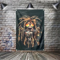 rasta flag banner lion music rock band reggae jamaica 53ft 144 96cm hang on the wall 4 grommets custom flag indoor