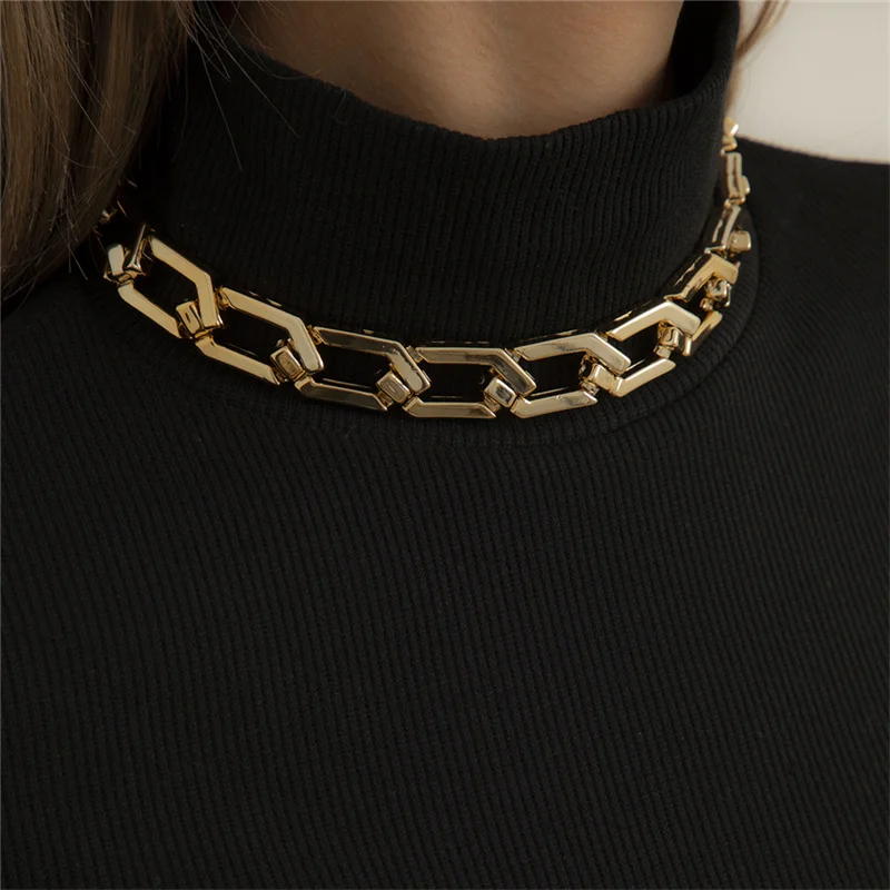 

Acrylic Irregular Geometric Chain Necklace Bracelets Set Bohemian Summer Chunky Thick Couple Bangles Jewelry Gift
