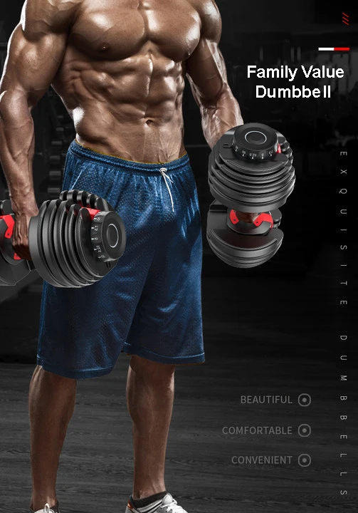 

Hot Quikly Adjustable In Stock 24kg 52.5lbs Weight Adjustable Dumbbell Fitness Workouts Dumbbells Tone Your Strength Muscles