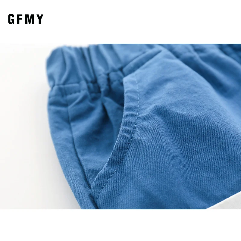 Летние Короткие штаны GFMY для мальчиков Удобные Хлопковые Штаны с вышивкой в трех