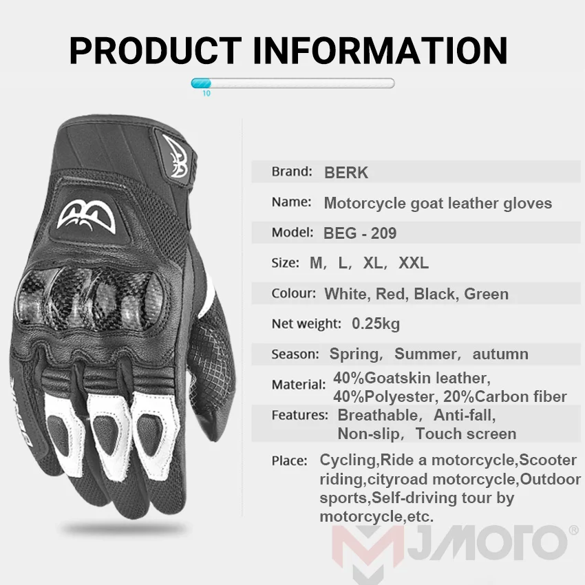 Мотоциклетные Перчатки BERIK кожаные дышащие перчатки для мотокросса из