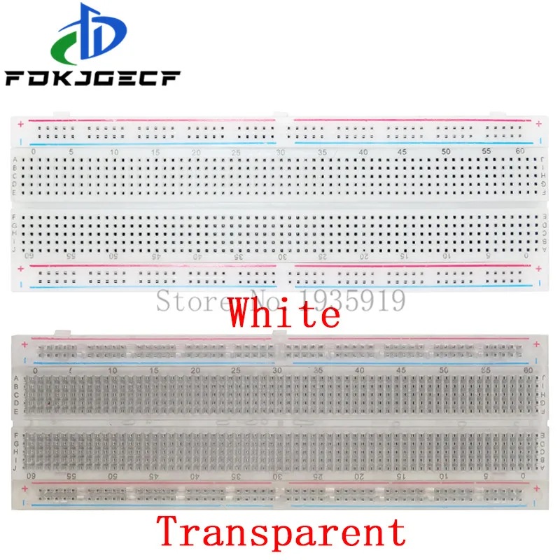 MB-102 белый/прозрачный Макет 830 Точка без Solderless PCB хлеб доска MB102 тестирование