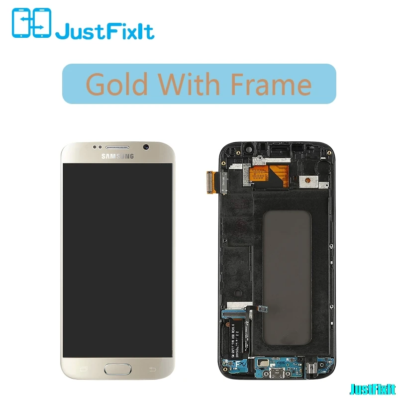 Для samsung Galaxy S6 G920F ЖК-дисплей сенсорный экран дигитайзер в сборе+ передняя рамка протестирован