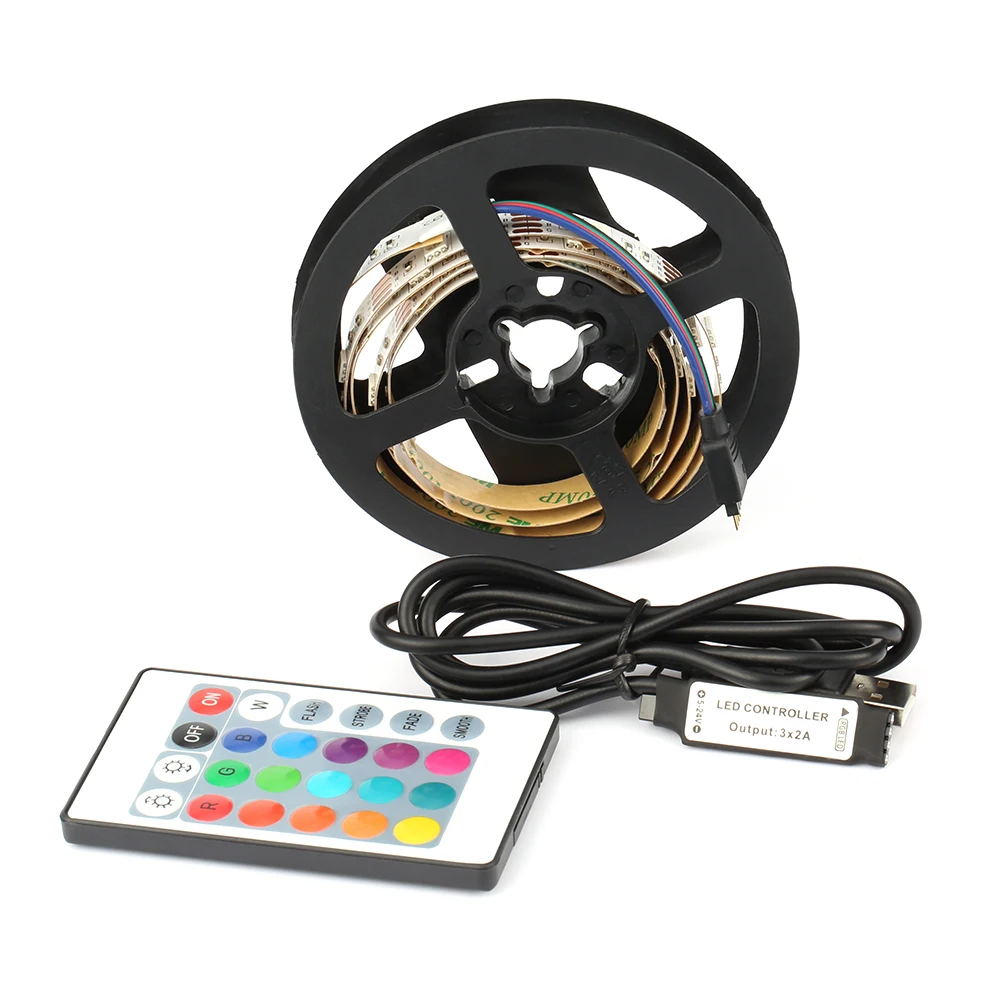 

USB LED Strip Lamp 5050SMD DC5V Flexible Light TapeTV Background Diode Lighting Colorful Ribbon Strips RGB with Remote Control
