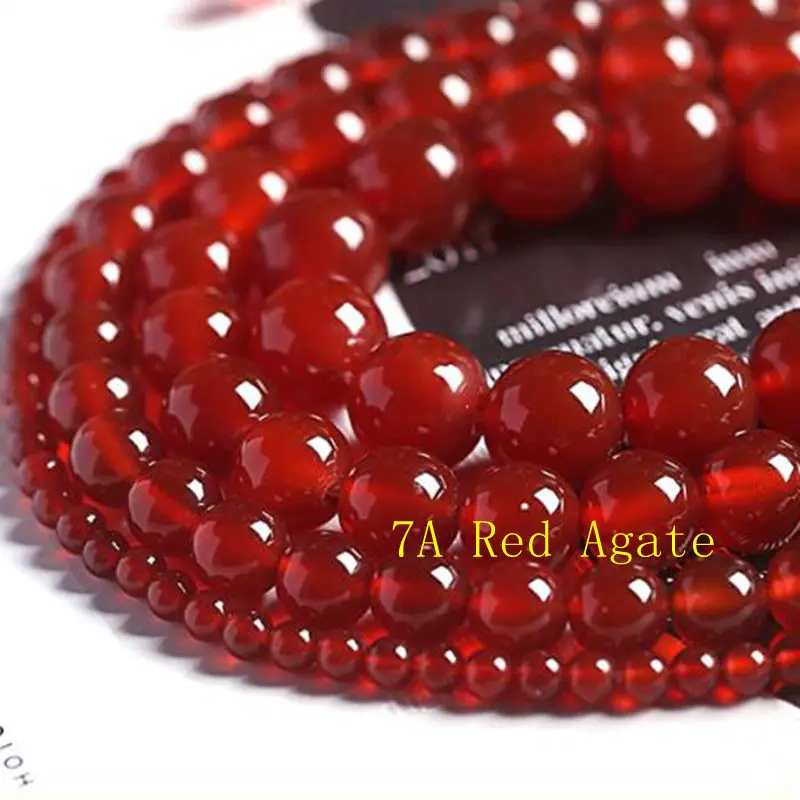 Высокое качество Гладкий Круглый натуральный красный камень Агаты