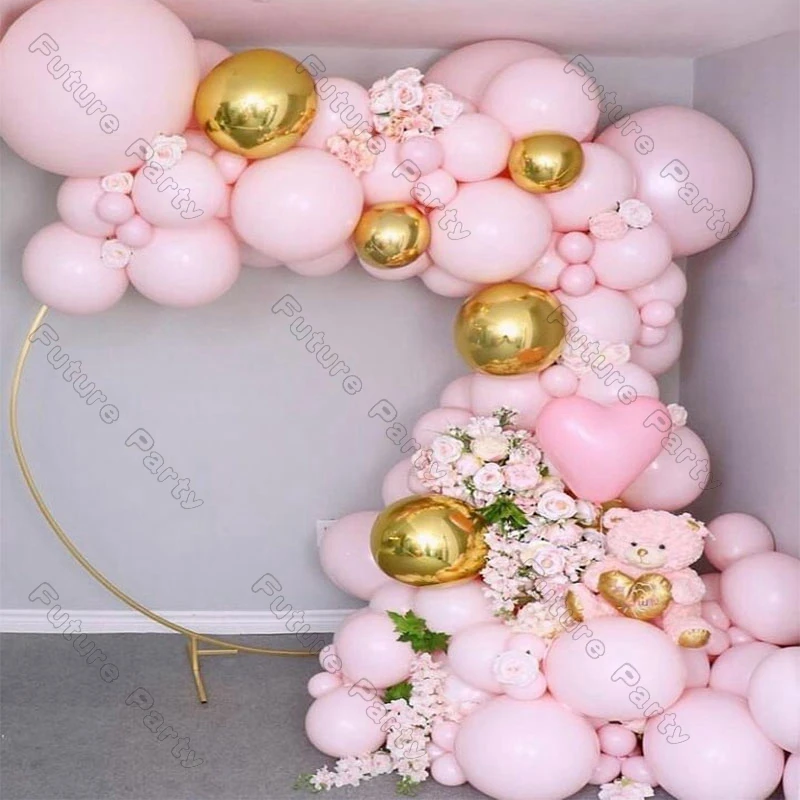 

94pcs Maca Baby Pink Balloon Garland Arch Kit Wedding Decoration Heart 4D Ballon Birthday Party Anniversary Baby Shower Decor
