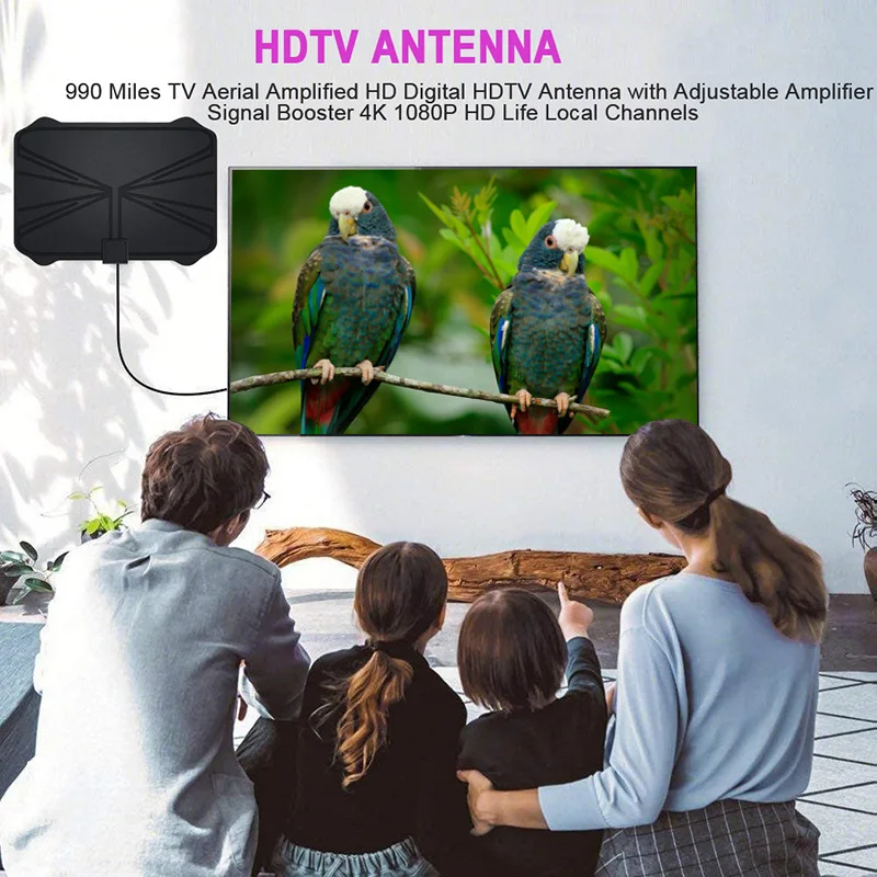 Телевизионная антенна 960 миль 4K HD комнатная усиленная цифровая ТВ для локальных