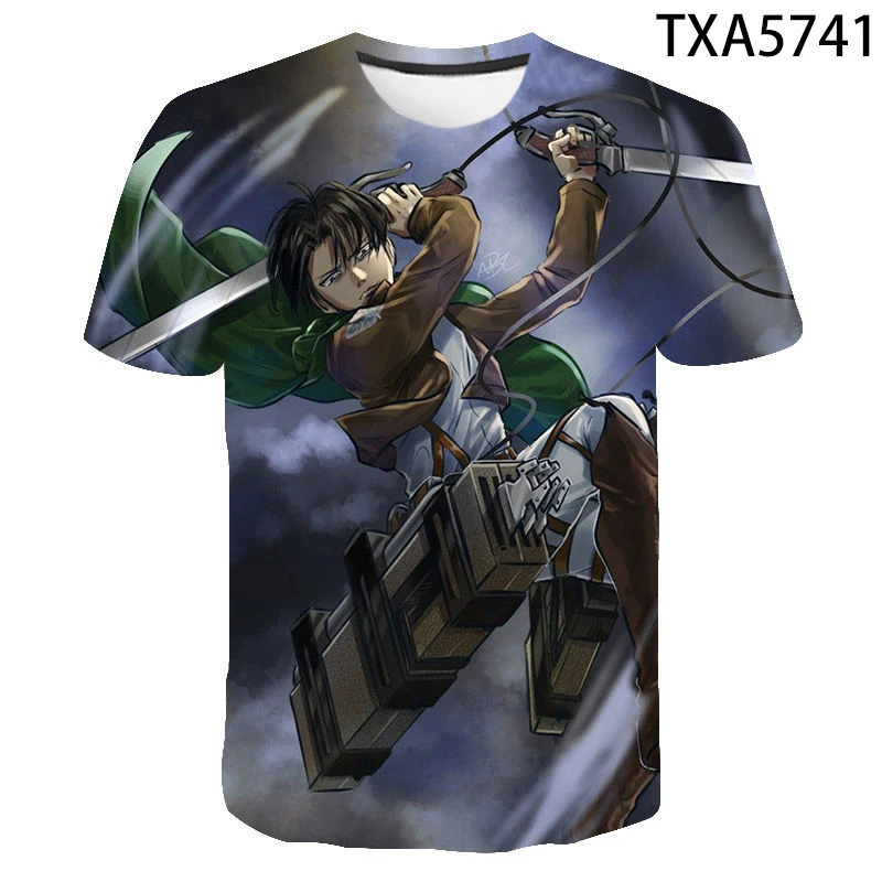 

Boy Girl Kids 3D Printed T Shirts Movie Attack On Titan Short Sleeve Men Women Children Casual Streetwear Cool Tops Tee