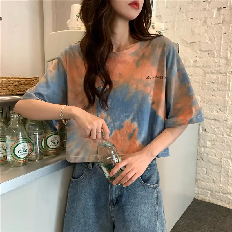 

T Shirt Camisetas De Mujer Vetement Femme 2021 Women Summer Plus Size Clothes For Oversized Ropa Verano Short Sleeve Render Two
