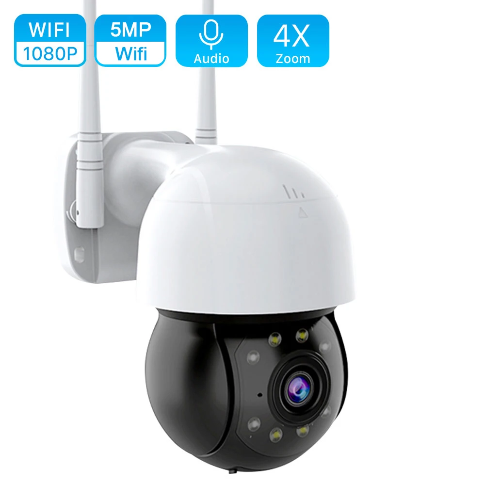 

1080P PTZ Wifi IP Camera Outdoor 4X Digital Zoom AI Human Detect Wireless Camera H.265 P2P ONVIF Audio 5MP Security CCTV Camera